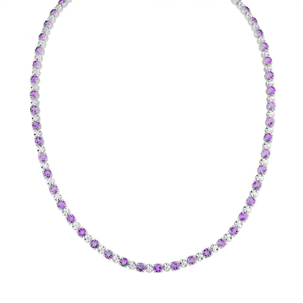 18ct white gold 15.09ct pink sapphire & 1.33ct diamond necklace
