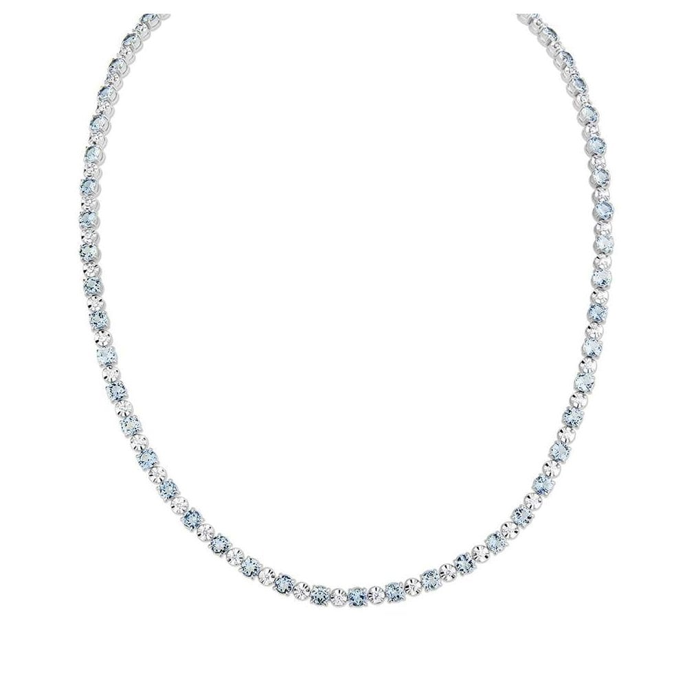 18ct white gold 12.08ct aquamarine & 1.33ct diamond necklace