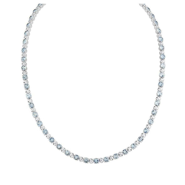 18ct white gold 12.08ct aquamarine & 1.33ct diamond necklace