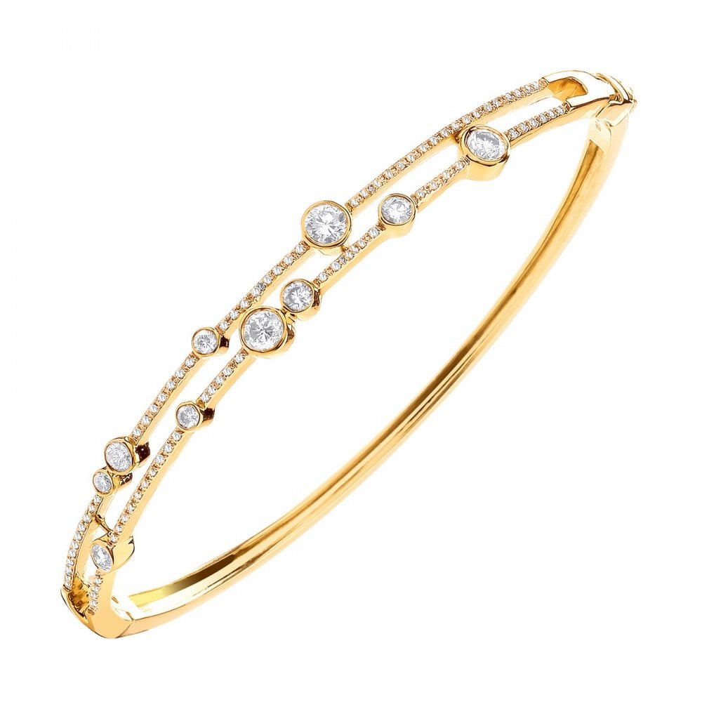 18ct white gold 1.00ct round brilliant cut diamond bangle