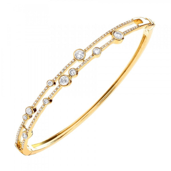 18ct white gold 1.00ct round brilliant cut diamond bangle