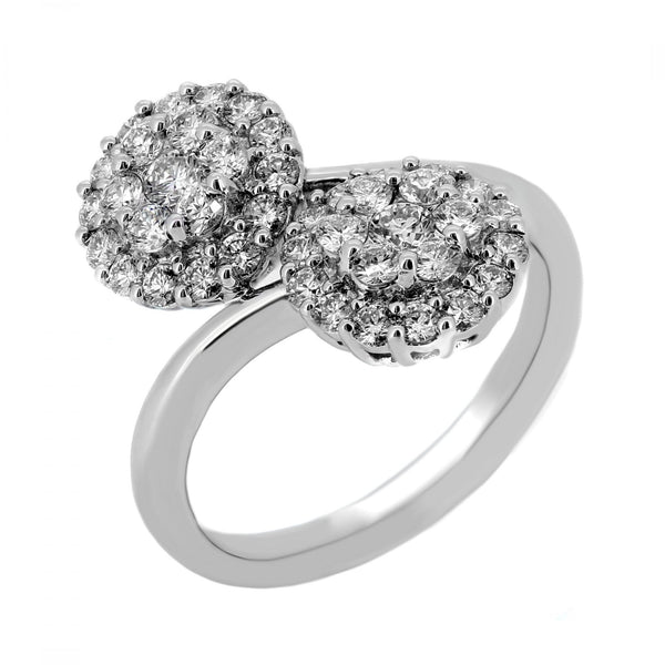 18ct white gold 1.01ct round brilliant diamond cluster ring
