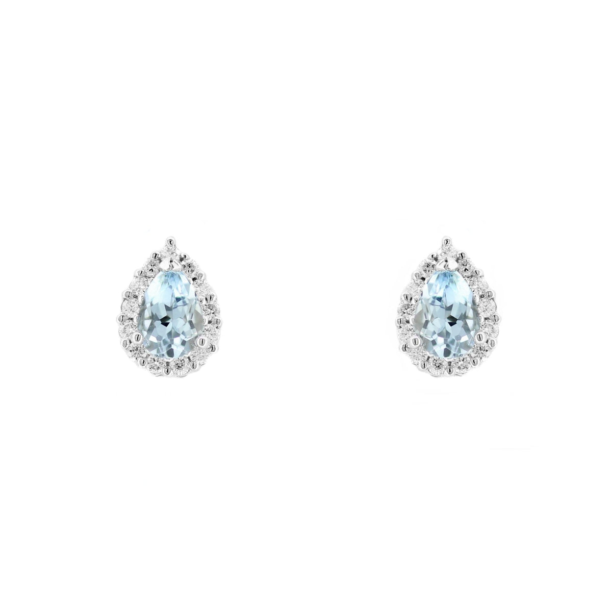 Platinum 0.78ct aquamarine & 0.23ct diamond earrings