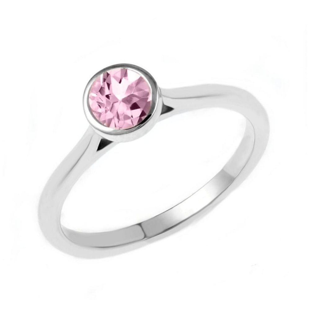 Platinum 0.52ct round morganite ring