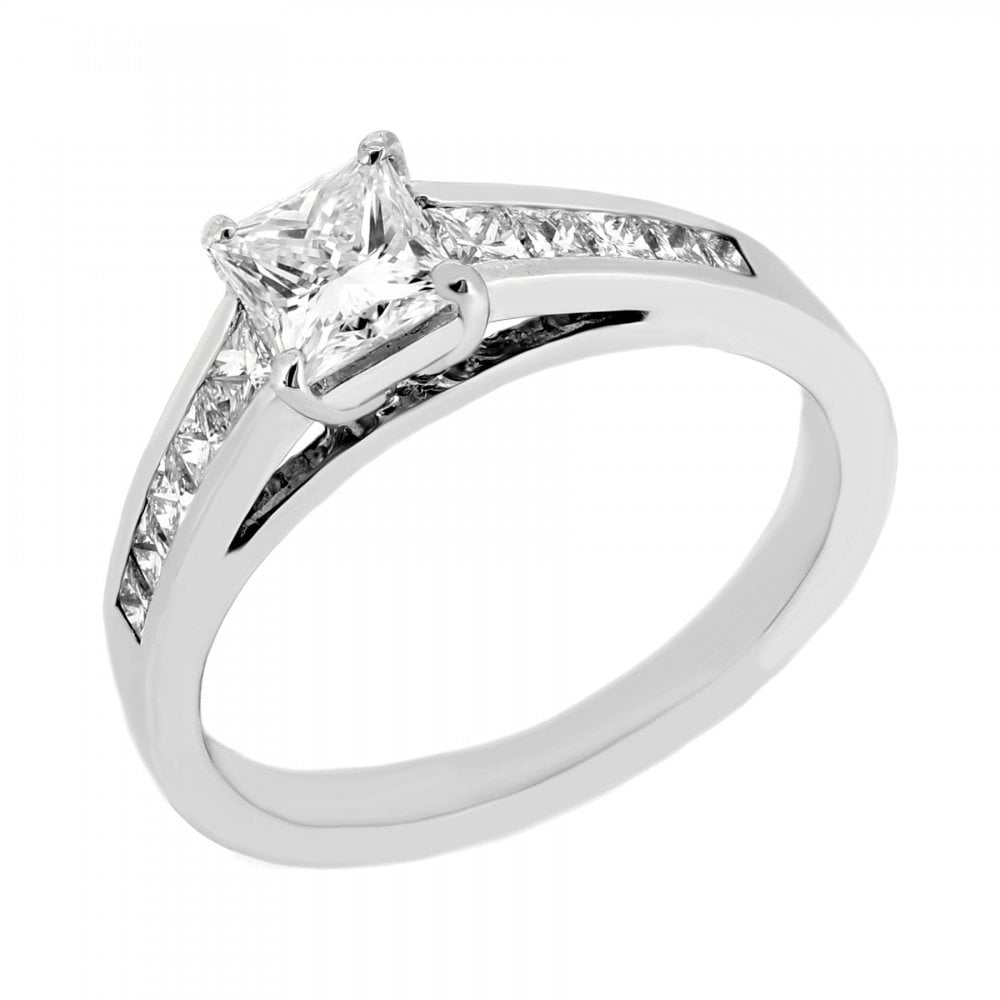 Preowned 18ct white gold 0.50ct princess cut diamond ring