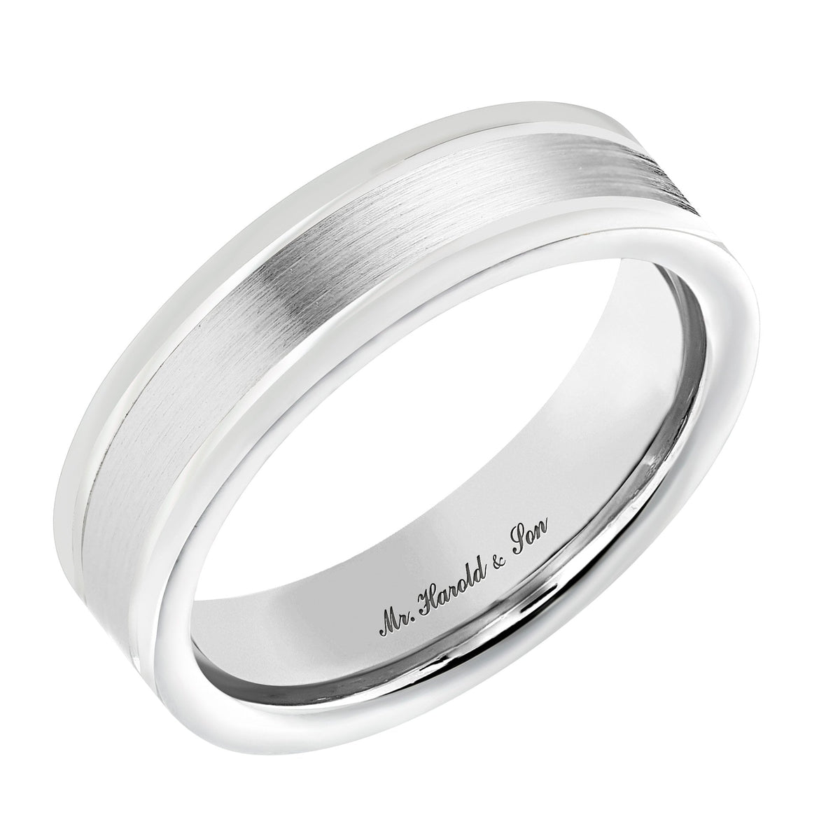 Platinum 5.0mm flat heavy weight court wedding ring