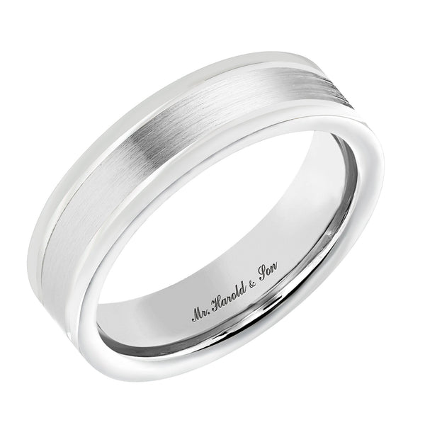 Platinum 5.0mm flat heavy weight court wedding ring