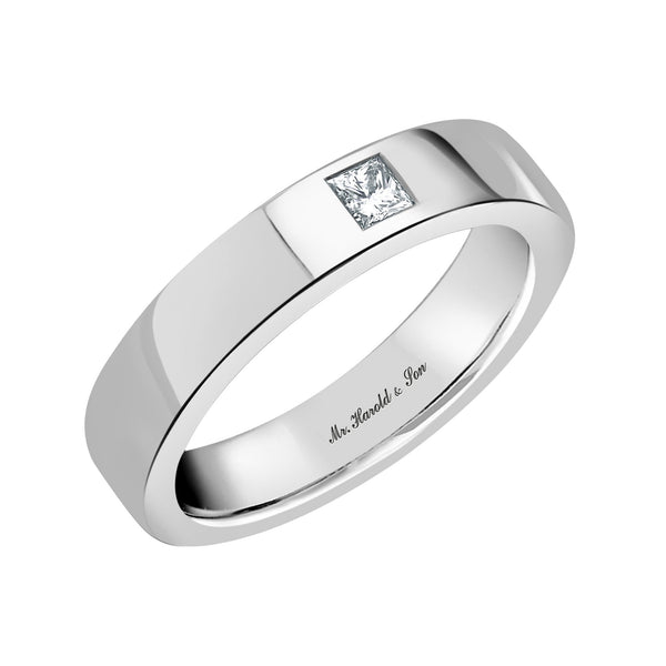 Platinum 6.0mm 0.20ct diamond flat extra heavy weight court ring