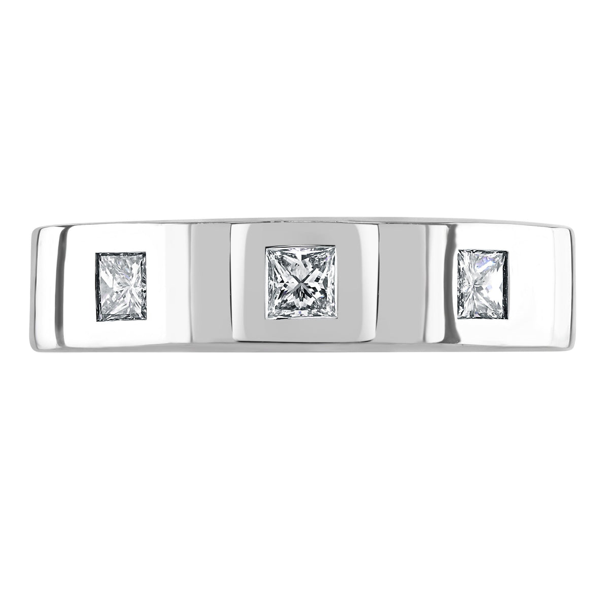 Platinum 6.0mm 0.60ct diamond flat extra heavy weight court ring