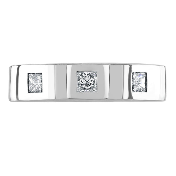 Platinum 6.0mm 0.60ct diamond flat extra heavy weight court ring