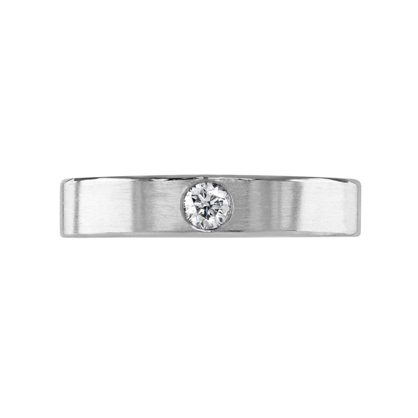 Platinum 5.0mm 0.20ct diamond flat extra heavy weight court ring