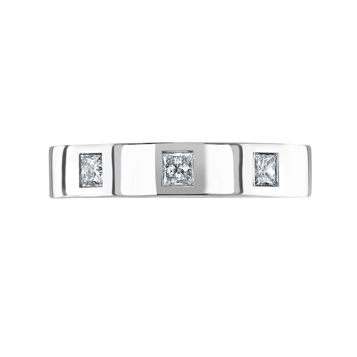Platinum 5.0mm 0.45ct diamond flat extra heavy weight court ring