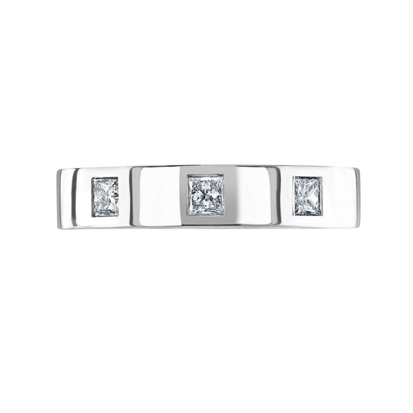 Platinum 5.0mm 0.45ct diamond flat extra heavy weight court ring