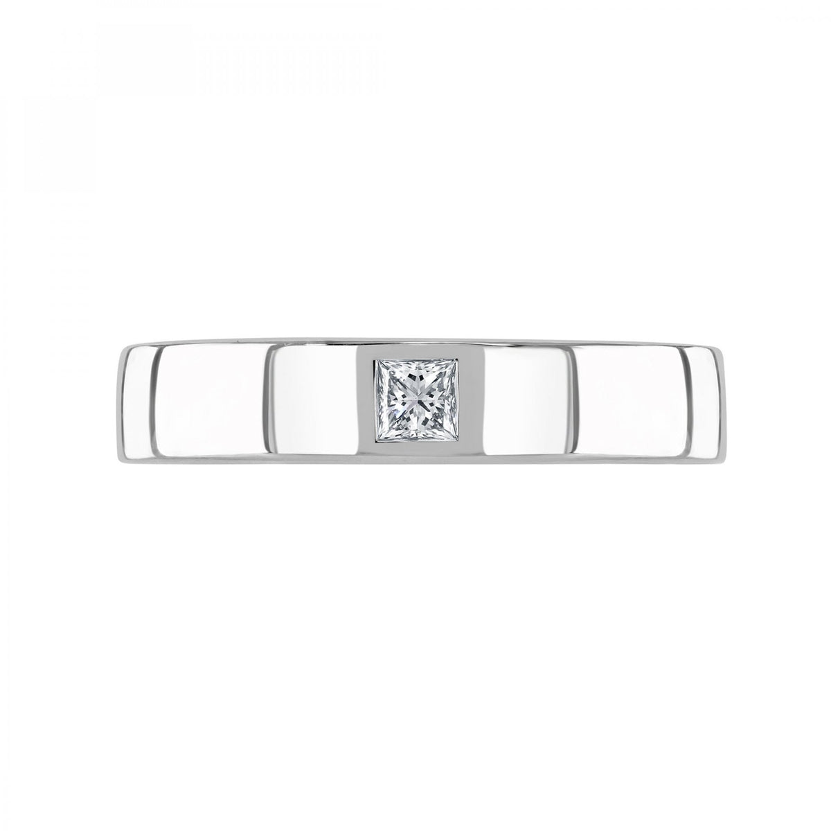 Platinum 6.0mm 0.20ct diamond flat extra heavy weight court ring