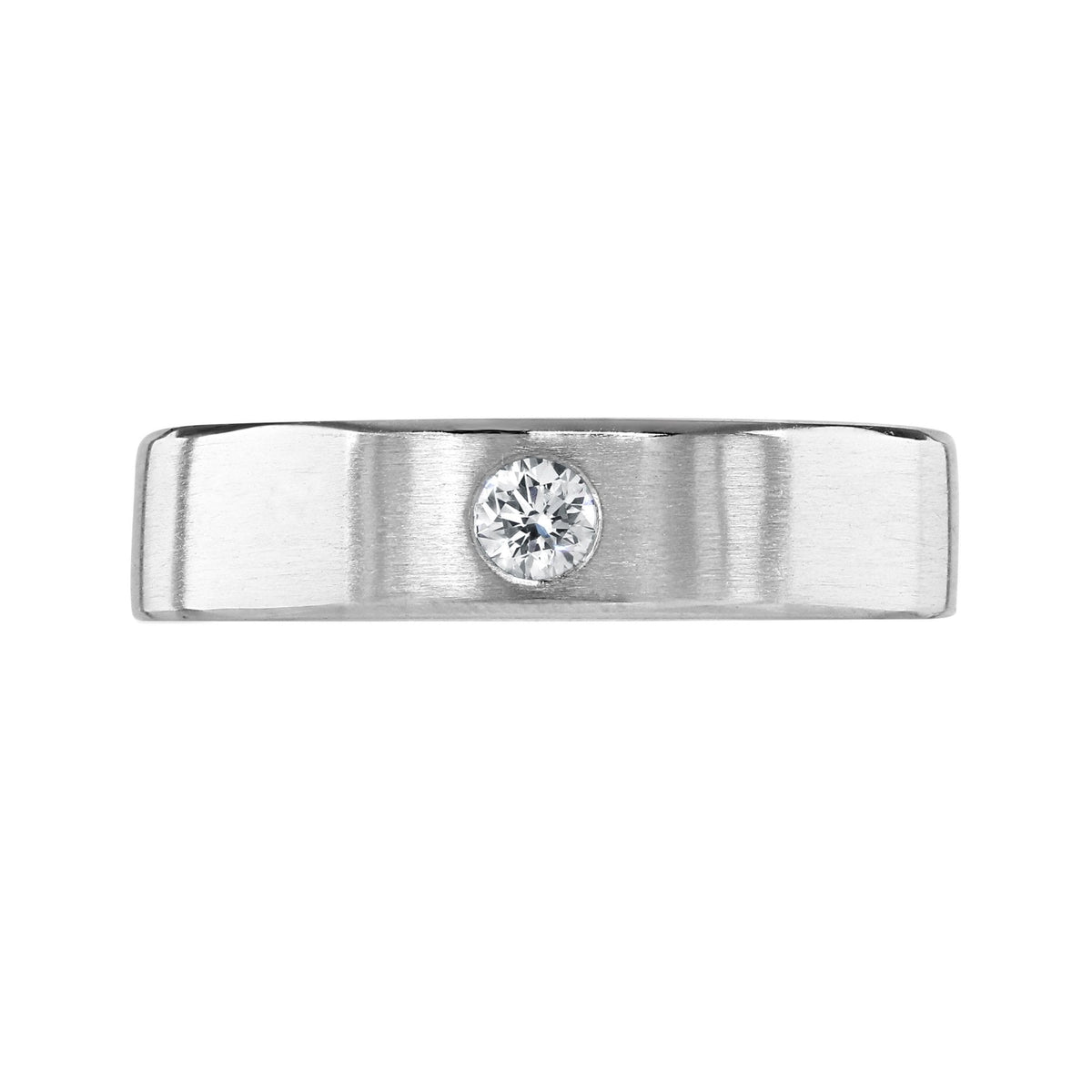 Platinum 6.0mm 0.20ct diamond flat extra heavy weight court ring