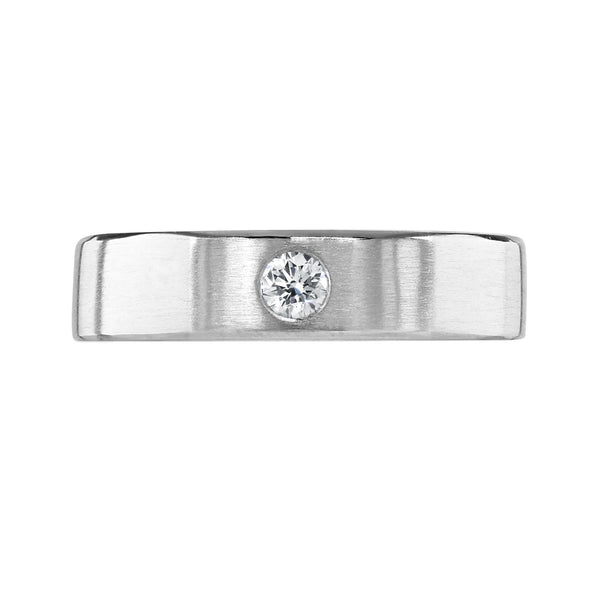 Platinum 6.0mm 0.20ct diamond flat extra heavy weight court ring