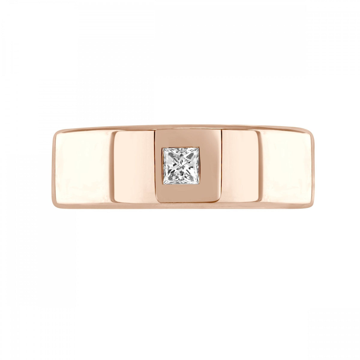 18ct rose gold 8.0mm 0.30ct diamond extra heavy court ring