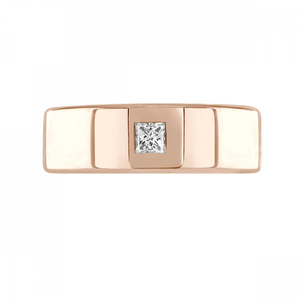 18ct rose gold 8.0mm 0.30ct diamond extra heavy court ring