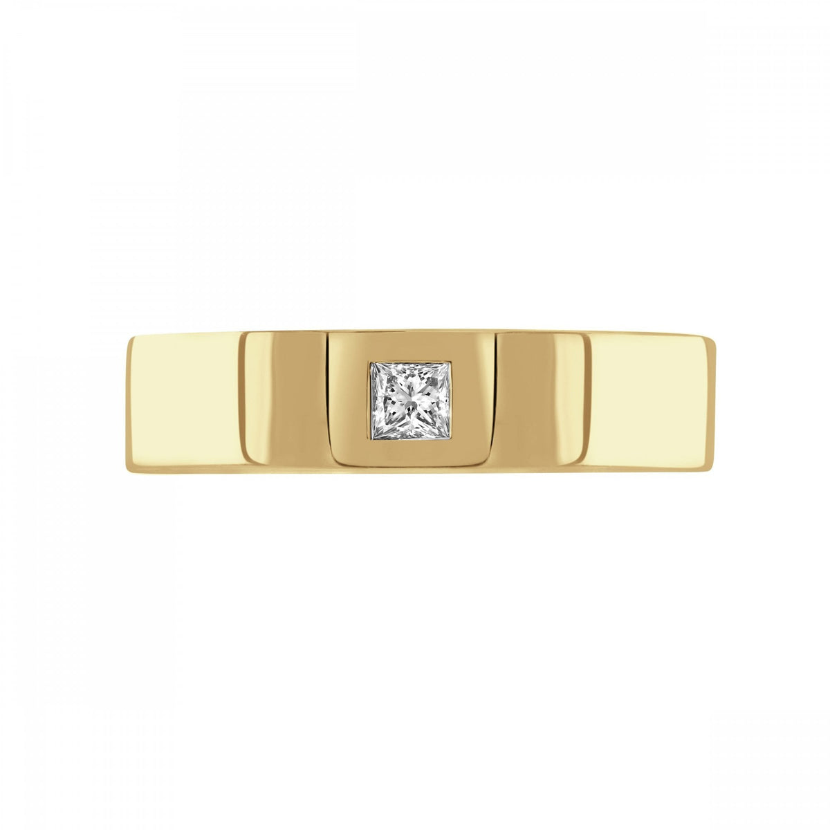 18ct yellow gold 6.0mm 0.20ct diamond extra heavy court ring