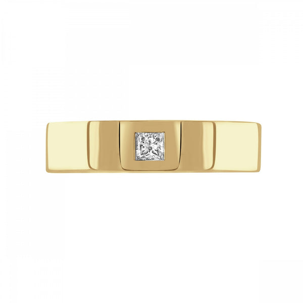 18ct yellow gold 6.0mm 0.20ct diamond extra heavy court ring