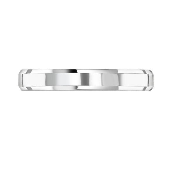 Platinum 3.0mm flat extra heavy weight court wedding ring