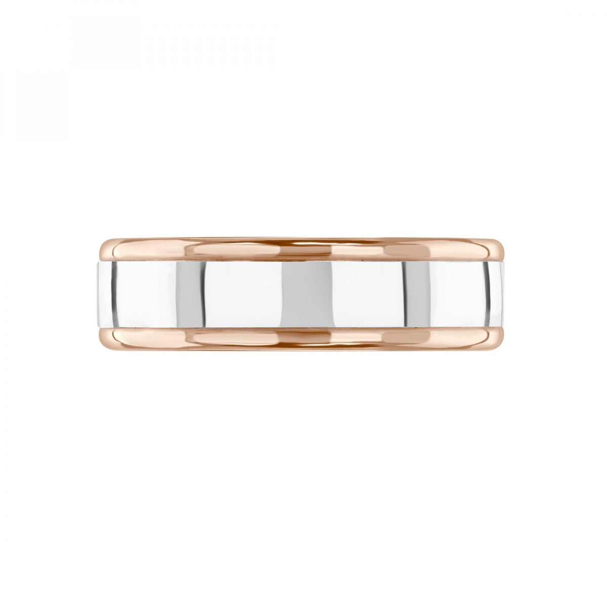 18ct rose gold & platinum 6.0mm court wedding ring