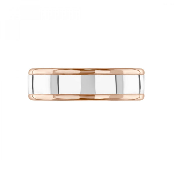 Palladium & 18ct rose gold 6.0mm court wedding ring.