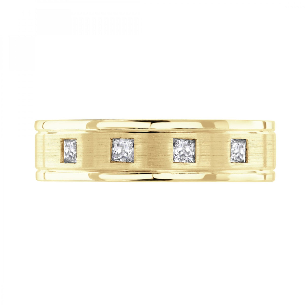18ct yellow gold 6.0mm 0.32ct diamond set court wedding ring
