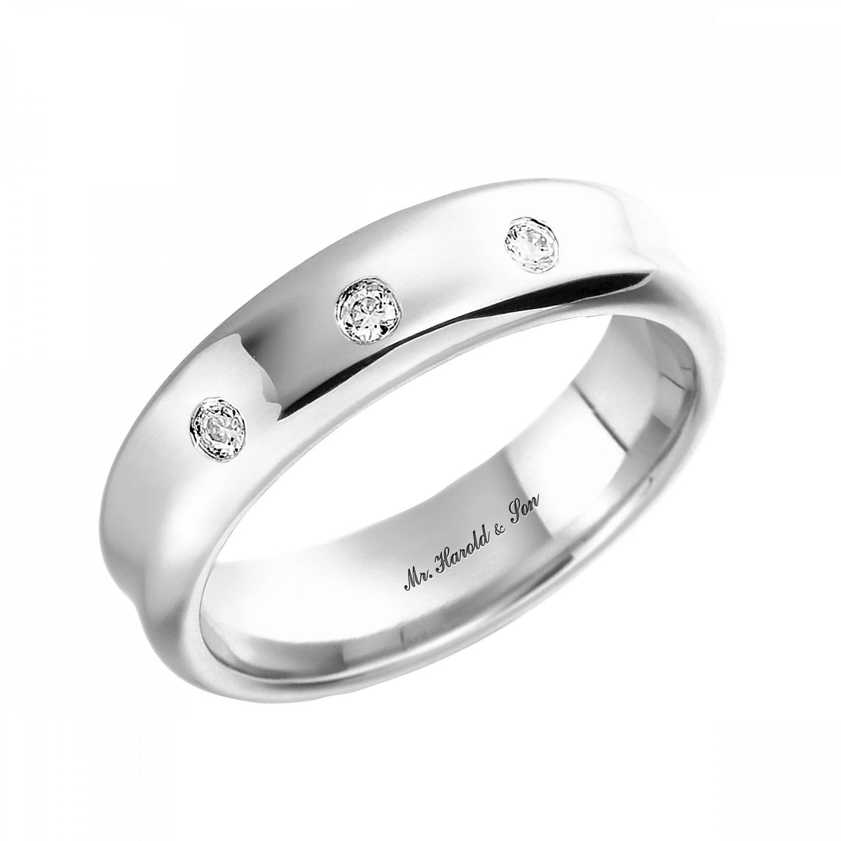 Platinum 5.0mm 0.30ct round brilliant diamond set wedding ring