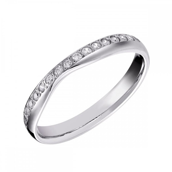 Platinum 0.21ct diamond shaped 3.0mm wedding ring