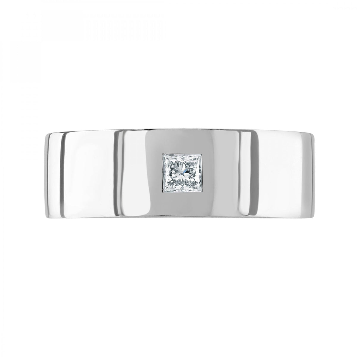 Platinum 8.0mm 0.30ct diamond flat extra heavy weight court ring
