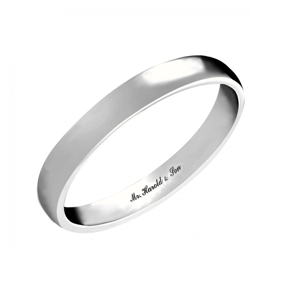 Platinum 2.5mm medium weight court wedding ring