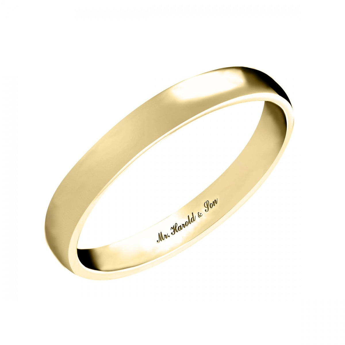 18ct yellow gold 2.5mm medium weight court wedding ring