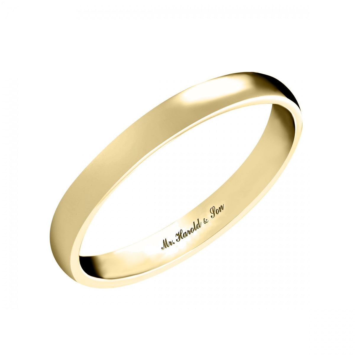 18ct yellow gold 2.0mm medium weight court wedding ring