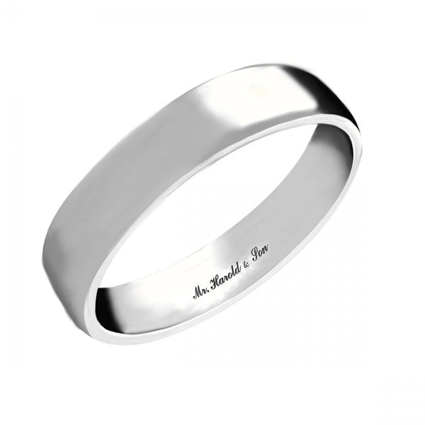 Platinum 4.0mm heavy weight court wedding ring