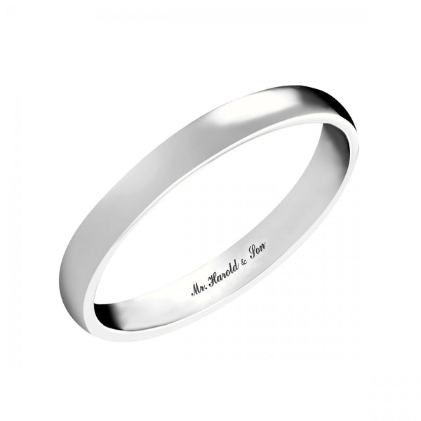 Platinum 2.0mm heavy weight court wedding ring