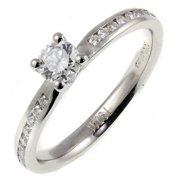 Platinum 0.51ct E VS2 GIA round brilliant cut diamond ring