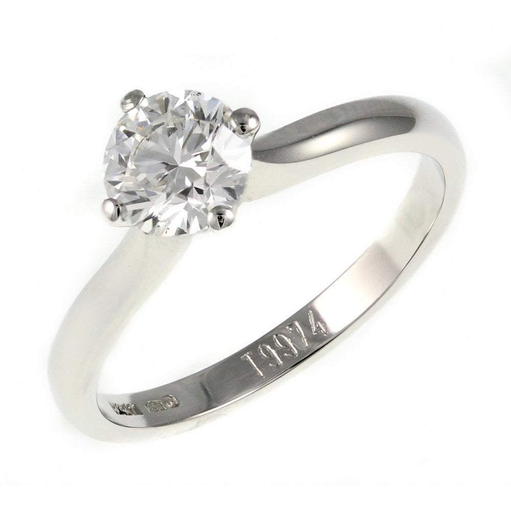 Platinum 0.51ct F VS1 GIA round brilliant cut diamond ring