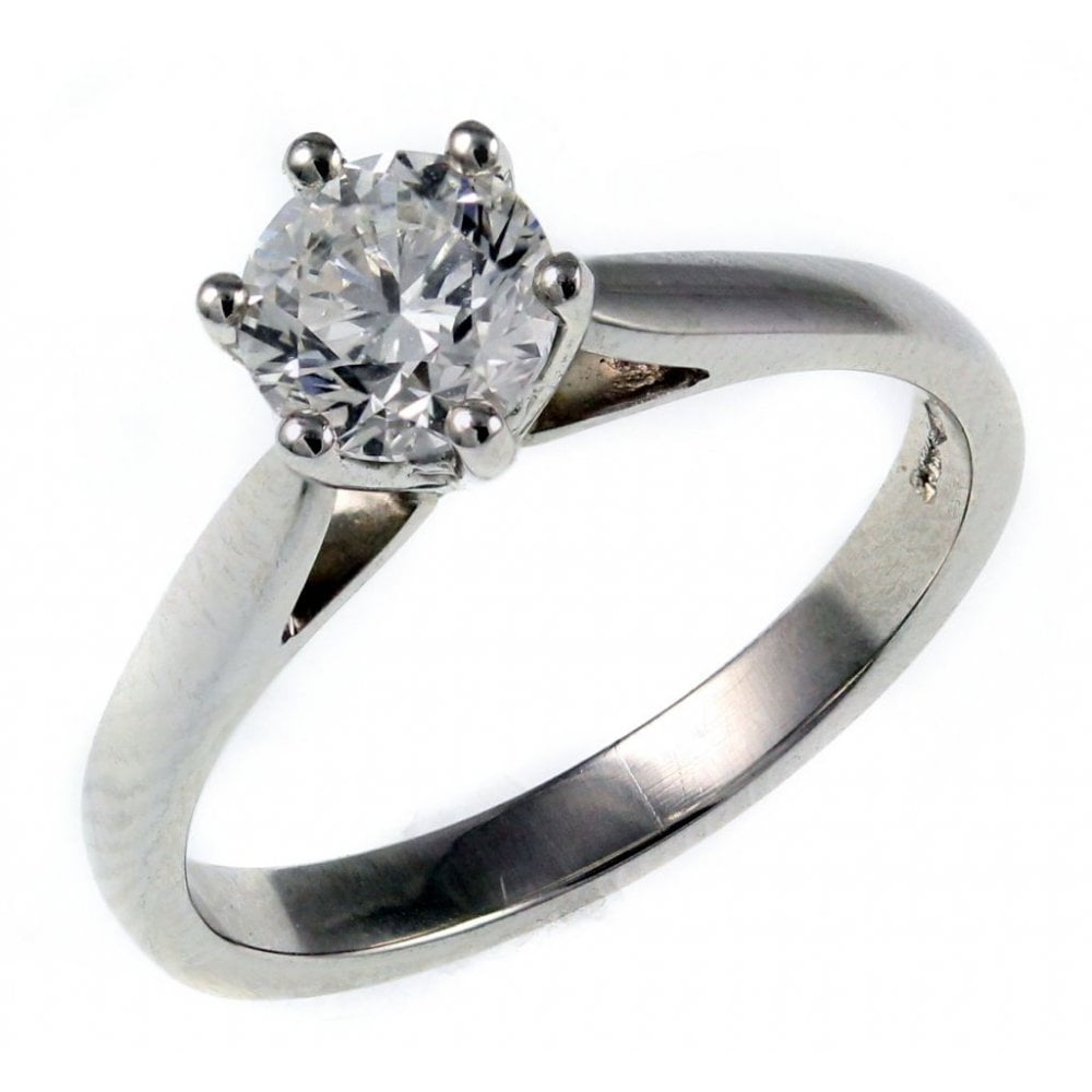 Preowned platinum 0.70ct E SI1 GIA round brilliant diamond ring