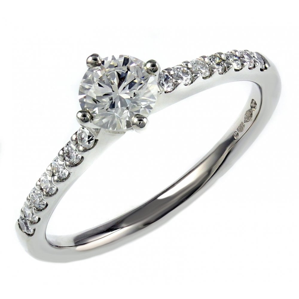 Platinum 0.62ct D SI1 EGL round brilliant cut diamond ring
