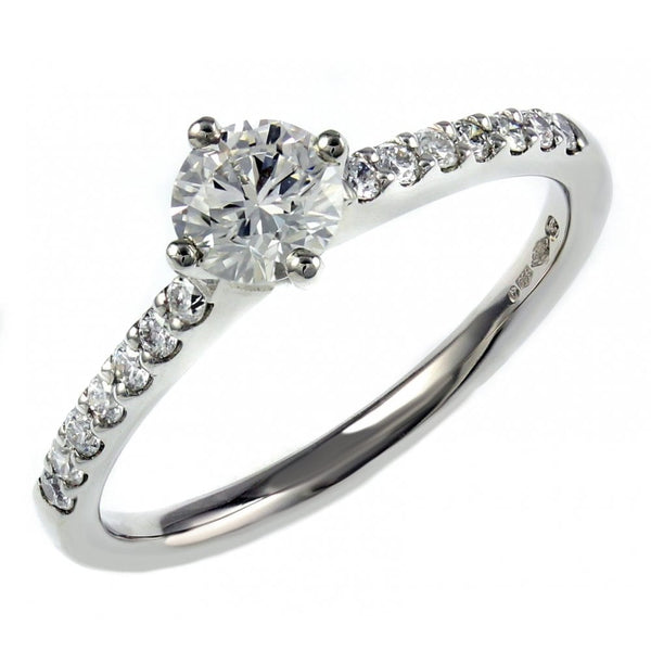 Platinum 0.62ct D SI1 EGL round brilliant cut diamond ring