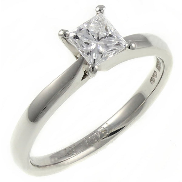 Platinum 0.74ct E VS1 GIA princess cut diamond ring
