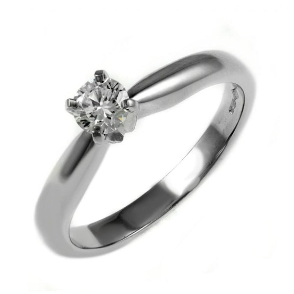 Platinum 0.30ct F VS1 GIA round brilliant cut diamond ring