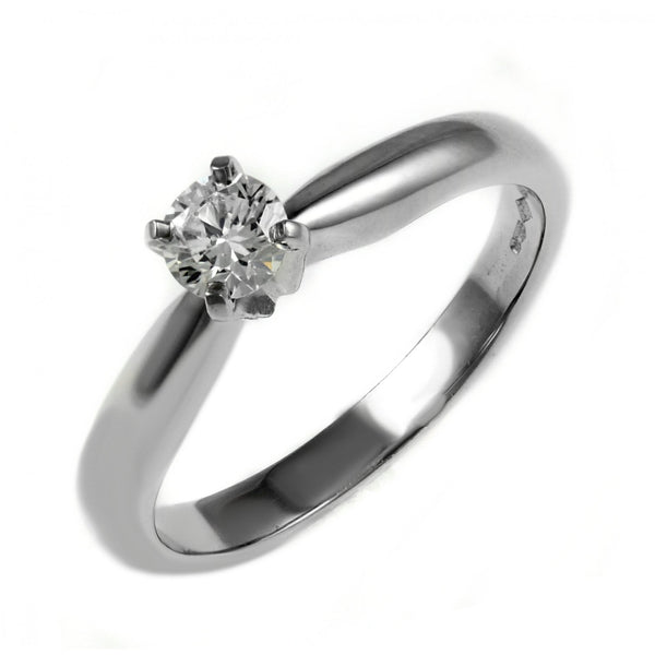 Platinum 0.26ct D VS2 EGL round brilliant cut diamond ring