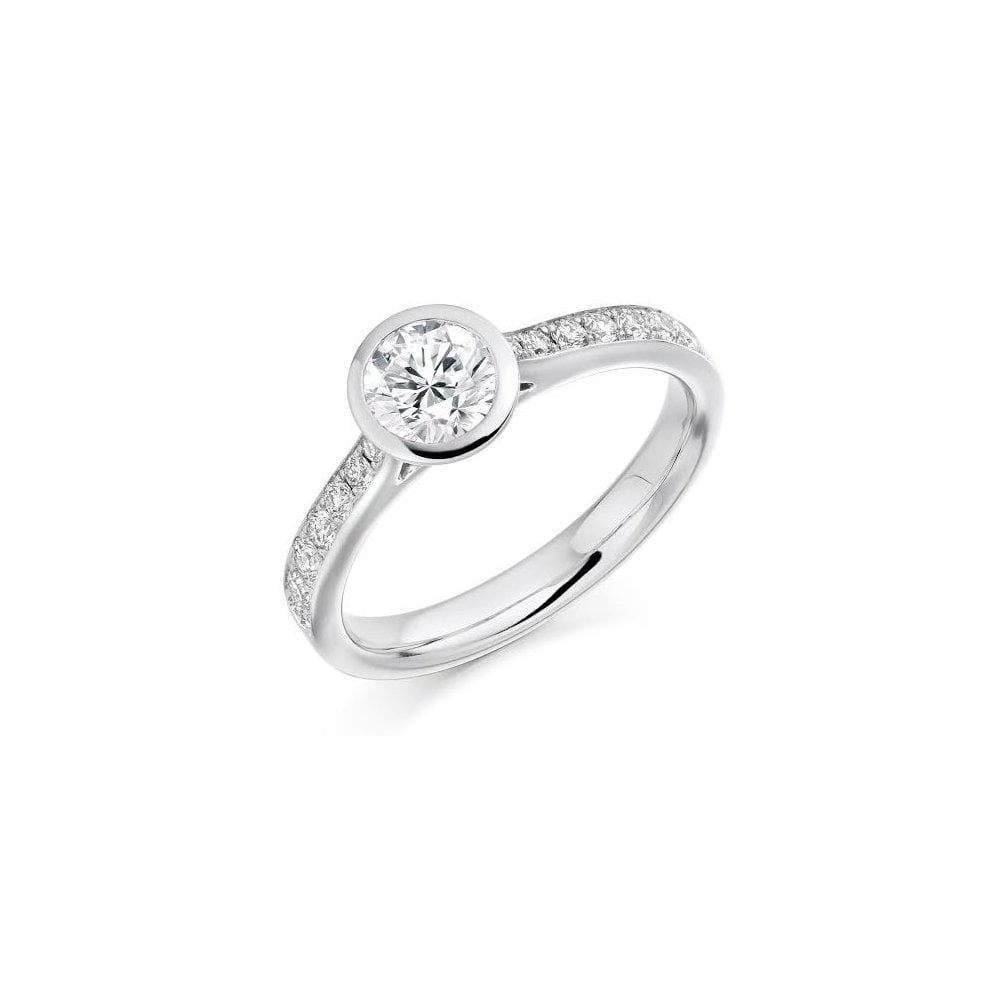Platinum 0.30ct E VS2 IGI round brilliant cut diamond ring