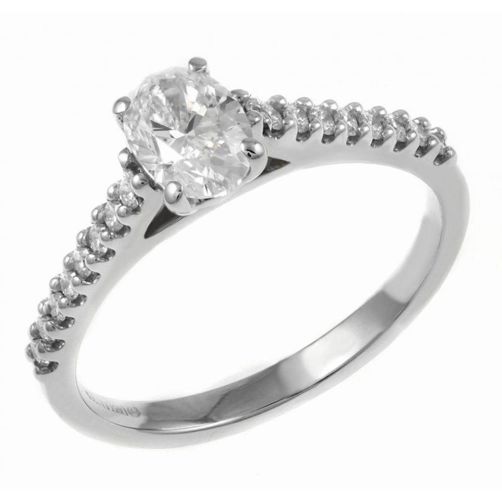 Platinum 0.42ct D VS1 EGL oval cut diamond ring