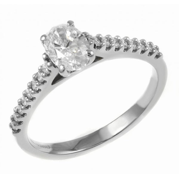 Platinum 0.42ct D VS1 EGL oval cut diamond ring