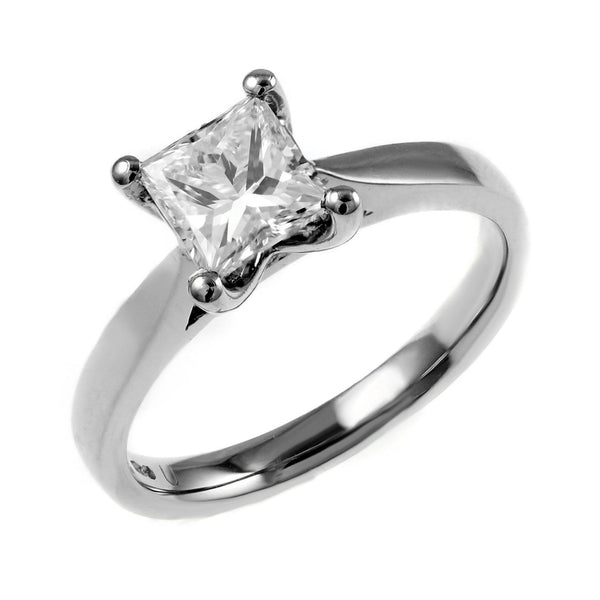 Platinum 1.53ct E SI1 GIA princess cut diamond ring
