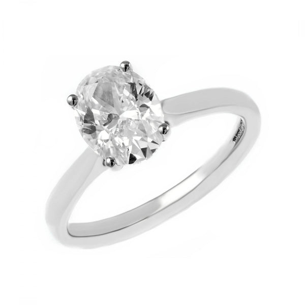Platinum 1.07ct F SI2 EGL oval cut diamond ring