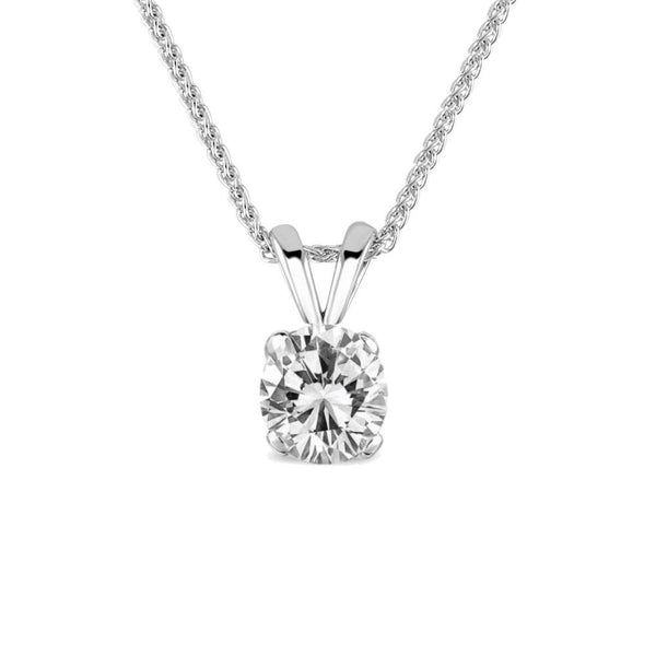 18ct white gold 1.03ct round brilliant cut diamond pendant